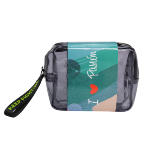 I Love Pasión PVC Pouch Bag (Black)