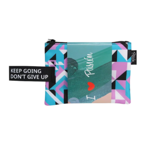 Keep Going Don't Give Up Canvas Pouch Bag (Blue Purple)