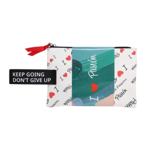 Keep Going Don't Give Up Canvas Pouch Bag (White)