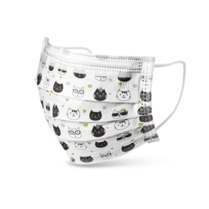 3-Ply Disposable Face Mask (Black and White Cat)